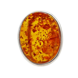 Naturbernsteinring aus Bitterfeld mit 925 Silber