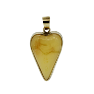 Eleganter Bernstein Anhänger „Herz“ mit 925er Silber
