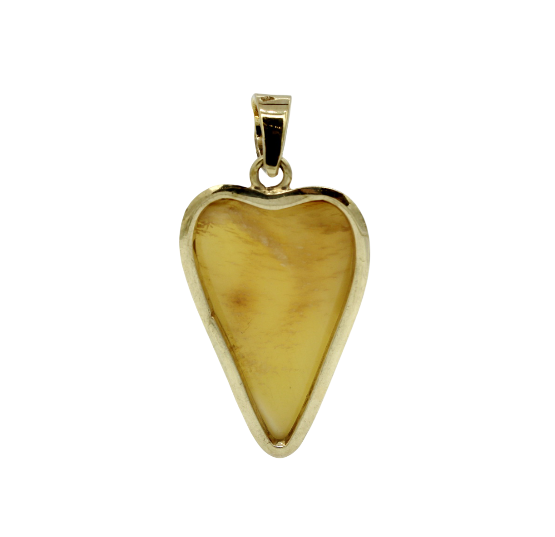 Eleganter Bernstein Anhänger „Herz“ mit 925er Silber – Bild 2