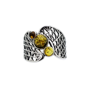 Bernsteinring aus Bitterfeld mit 925 Silber