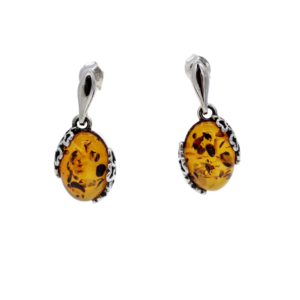 Bernstein Ohrstecker mit 925 Silber